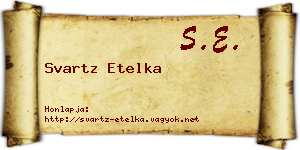 Svartz Etelka névjegykártya